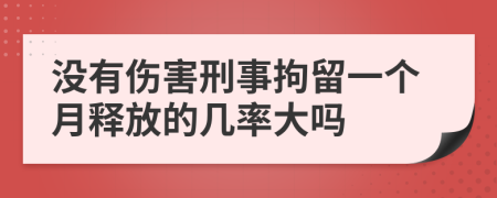 沒有傷害刑事拘留一個月釋放的幾率大嗎
