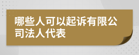 哪些人可以起訴有限公司法人代表