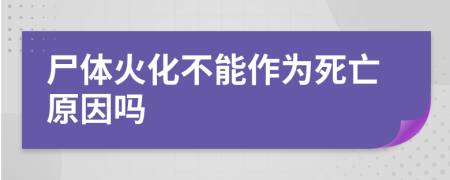 尸體火化不能作為死亡原因嗎