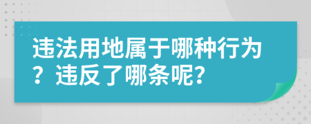 違法用地屬于哪種行為？違反了哪條呢？