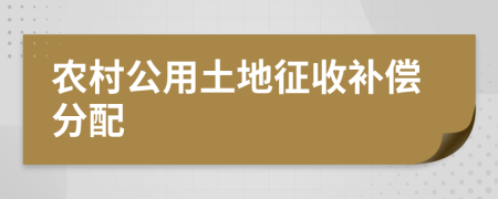 農(nóng)村公用土地征收補(bǔ)償分配