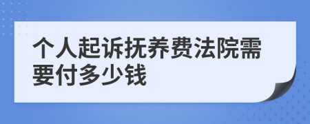 個人起訴撫養(yǎng)費法院需要付多少錢