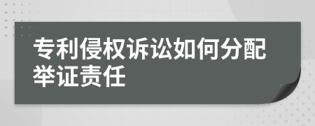 專利侵權(quán)訴訟如何分配舉證責(zé)任