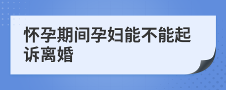懷孕期間孕婦能不能起訴離婚