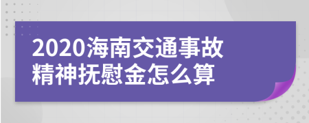 2020海南交通事故精神撫慰金怎么算
