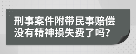 刑事案件附帶民事賠償沒有精神損失費(fèi)了嗎？