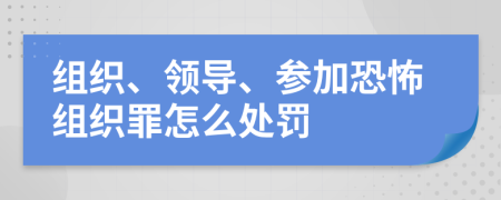 組織、領(lǐng)導(dǎo)、參加恐怖組織罪怎么處罰