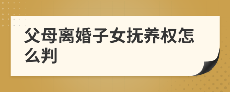 父母離婚子女撫養(yǎng)權(quán)怎么判