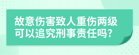 故意傷害致人重傷兩級(jí)可以追究刑事責(zé)任嗎?