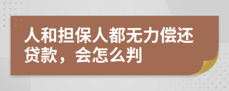 人和擔(dān)保人都無力償還貸款，會怎么判