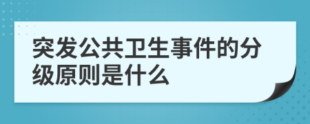 突發(fā)公共衛(wèi)生事件的分級原則是什么