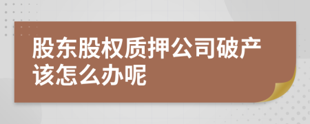 股東股權(quán)質(zhì)押公司破產(chǎn)該怎么辦呢