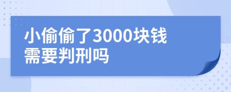 小偷偷了3000塊錢需要判刑嗎