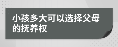 小孩多大可以選擇父母的撫養(yǎng)權(quán)