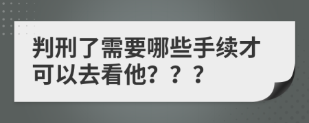 判刑了需要哪些手續(xù)才可以去看他？？？