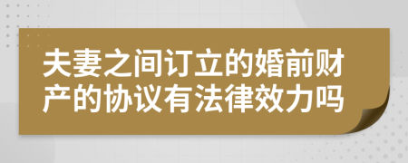 夫妻之間訂立的婚前財(cái)產(chǎn)的協(xié)議有法律效力嗎
