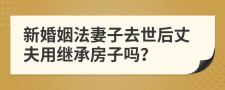 新婚姻法妻子去世后丈夫用繼承房子嗎？