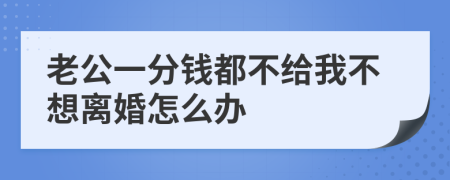 老公一分錢都不給我不想離婚怎么辦