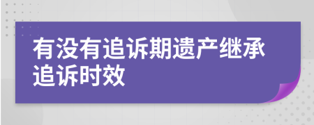 有沒(méi)有追訴期遺產(chǎn)繼承追訴時(shí)效