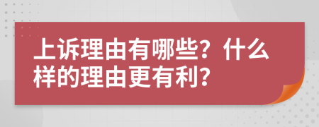 上訴理由有哪些？什么樣的理由更有利？