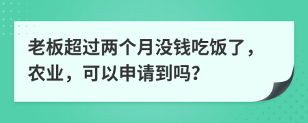 老板超過(guò)兩個(gè)月沒(méi)錢(qián)吃飯了，農(nóng)業(yè)，可以申請(qǐng)到嗎？