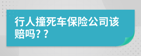 行人撞死車保險公司該賠嗎? ?