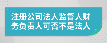 注冊公司法人監(jiān)督人財務負責人可否不是法人