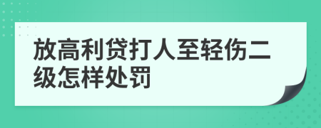 放高利貸打人至輕傷二級(jí)怎樣處罰