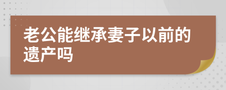 老公能繼承妻子以前的遺產(chǎn)嗎