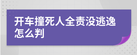 開車撞死人全責(zé)沒逃逸怎么判