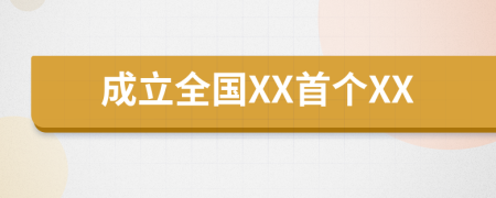 成立全國(guó)XX首個(gè)XX