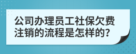 公司辦理員工社保欠費注銷的流程是怎樣的？