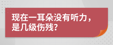 現(xiàn)在一耳朵沒有聽力，是幾級傷殘？
