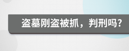 盜墓剛盜被抓，判刑嗎?