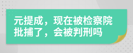 元提成，現(xiàn)在被檢察院批捕了，會(huì)被判刑嗎