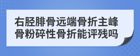 右脛腓骨遠(yuǎn)端骨折主峰骨粉碎性骨折能評殘嗎