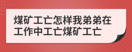 煤礦工亡怎樣我弟弟在工作中工亡煤礦工亡