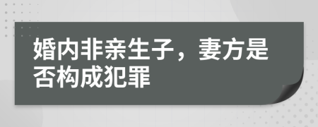 婚內(nèi)非親生子，妻方是否構(gòu)成犯罪