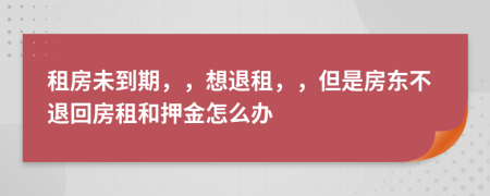 租房未到期，，想退租，，但是房東不退回房租和押金怎么辦