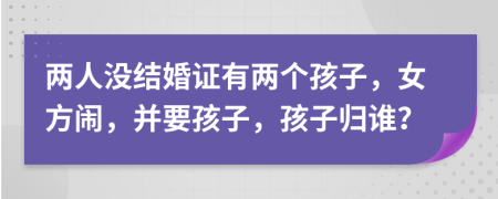 兩人沒(méi)結(jié)婚證有兩個(gè)孩子，女方鬧，并要孩子，孩子歸誰(shuí)？