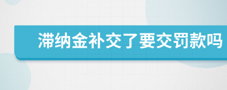滯納金補(bǔ)交了要交罰款嗎