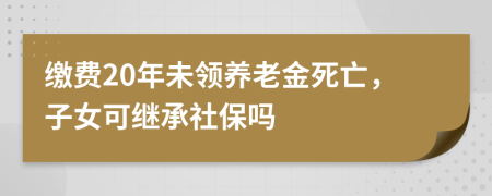 繳費20年未領(lǐng)養(yǎng)老金死亡，子女可繼承社保嗎