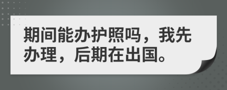 期間能辦護照嗎，我先辦理，后期在出國。
