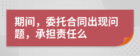期間，委托合同出現(xiàn)問題，承擔責任么