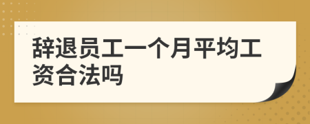 辭退員工一個(gè)月平均工資合法嗎
