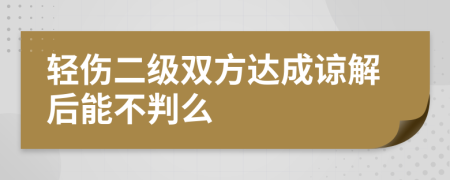 輕傷二級雙方達成諒解后能不判么