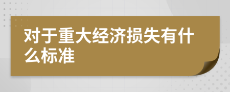 對(duì)于重大經(jīng)濟(jì)損失有什么標(biāo)準(zhǔn)