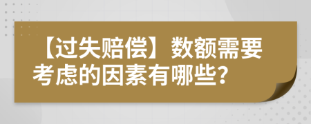 【過失賠償】數(shù)額需要考慮的因素有哪些？