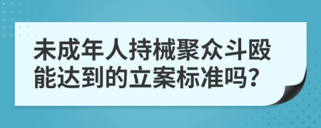 未成年人持械聚眾斗毆能達(dá)到的立案標(biāo)準(zhǔn)嗎？