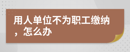 用人單位不為職工繳納，怎么辦
